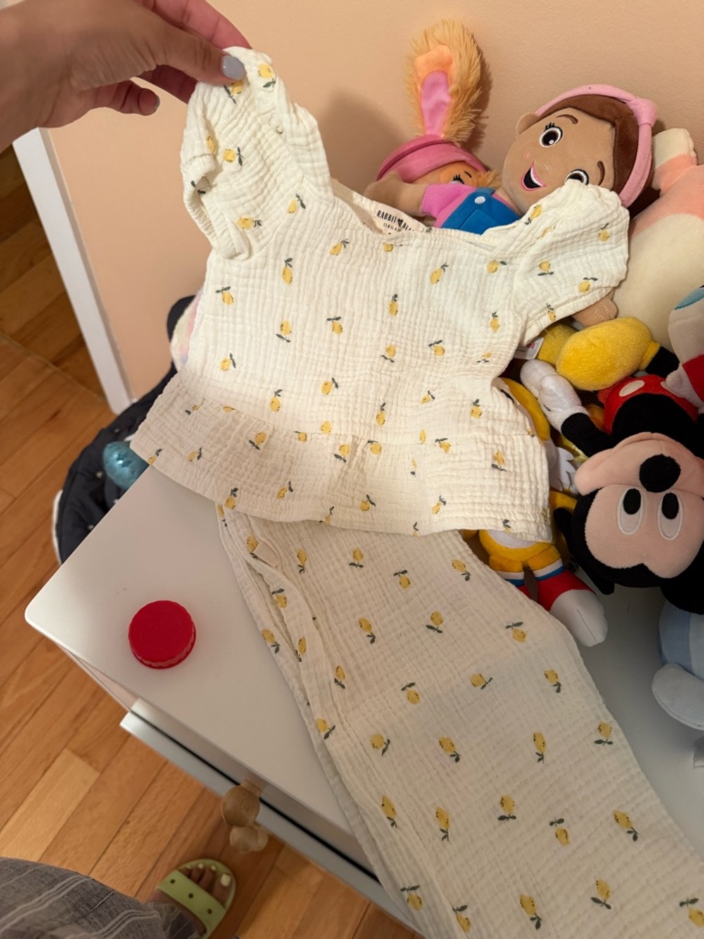 Marshalls Cream Kids Matching Set with Yellow Lemon Print